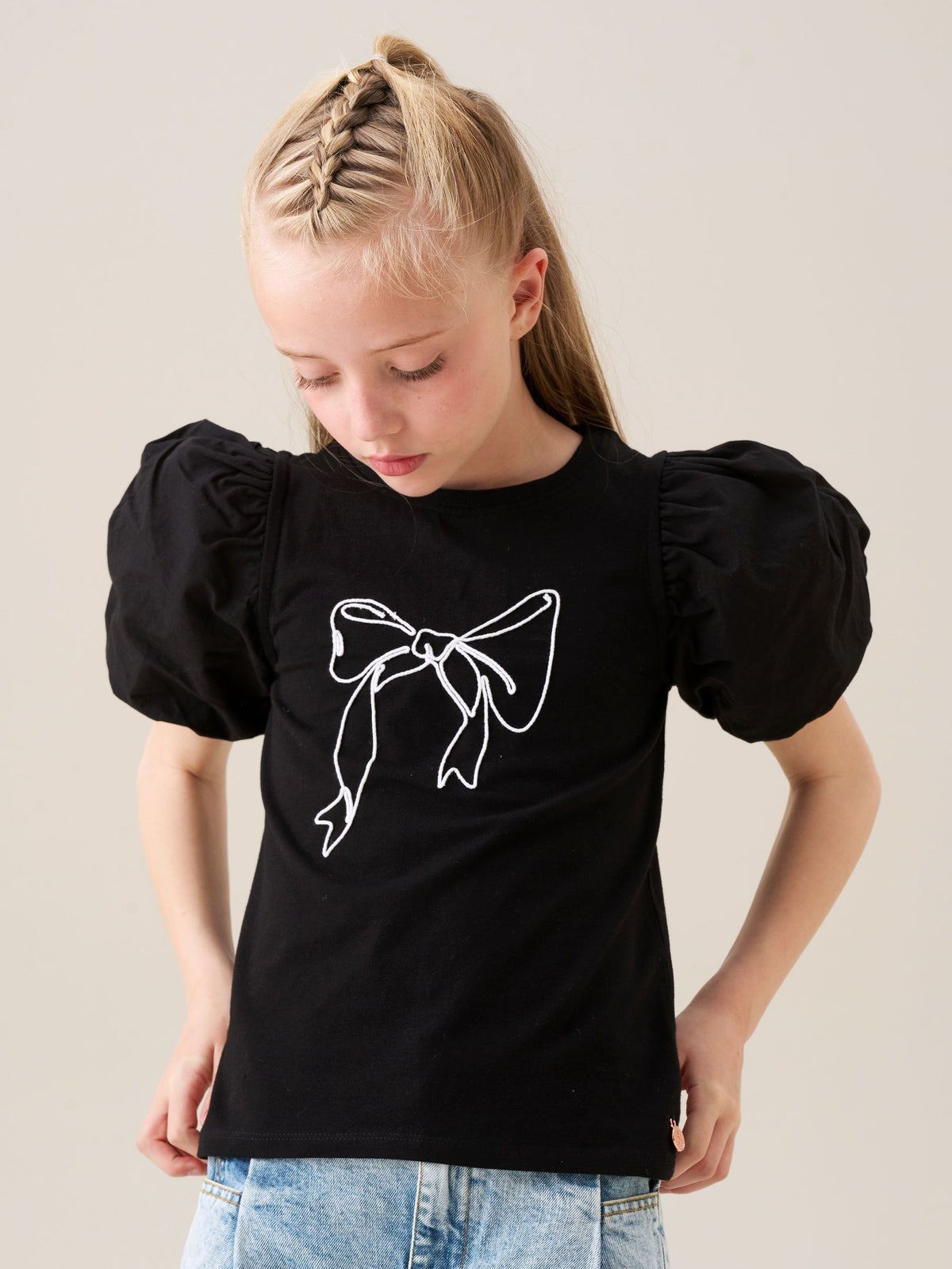 Dsiney Kidz - Angel & Rocket Black Eve Ruffle Heart Puff Sleeve T-Shirt image 1
