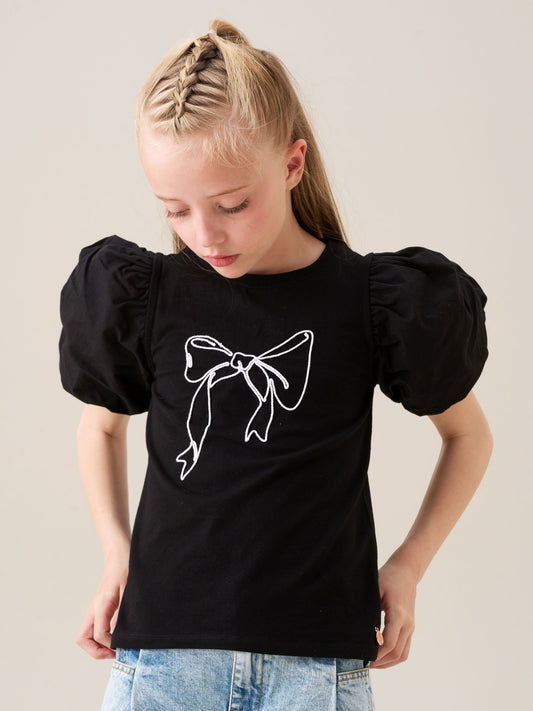 Dsiney Kidz - Angel & Rocket Black Eve Ruffle Heart Puff Sleeve T-Shirt image 1