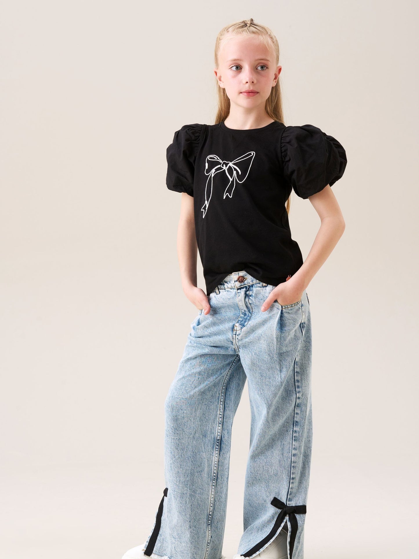 Dsiney Kidz - Angel & Rocket Black Eve Ruffle Heart Puff Sleeve T-Shirt image 3