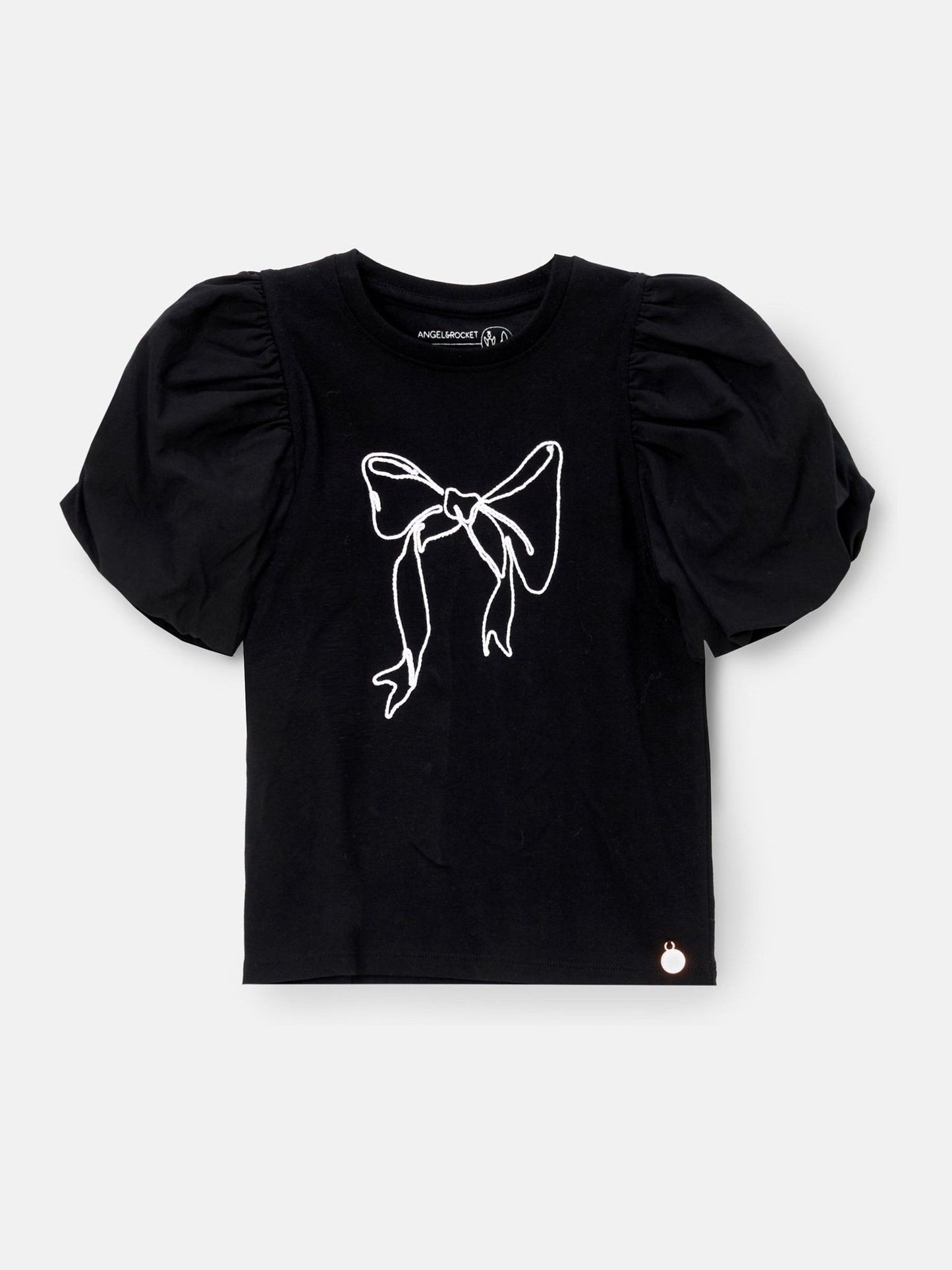 Dsiney Kidz - Angel & Rocket Black Eve Ruffle Heart Puff Sleeve T-Shirt image 5