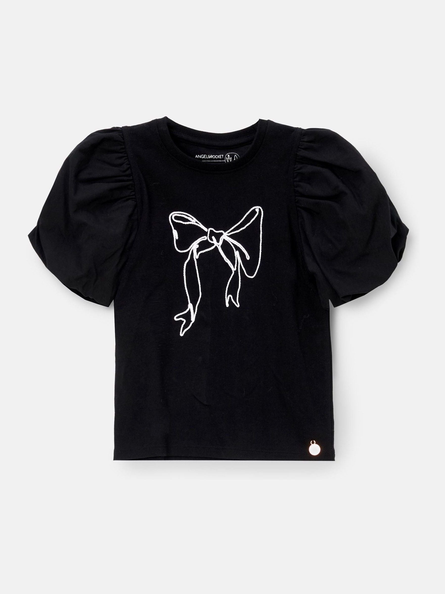 Dsiney Kidz - Angel & Rocket Black Eve Ruffle Heart Puff Sleeve T-Shirt image 5