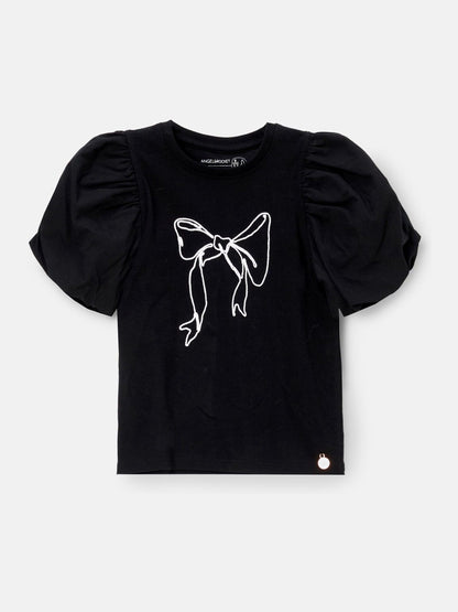 Dsiney Kidz - Angel & Rocket Black Eve Ruffle Heart Puff Sleeve T-Shirt image 5
