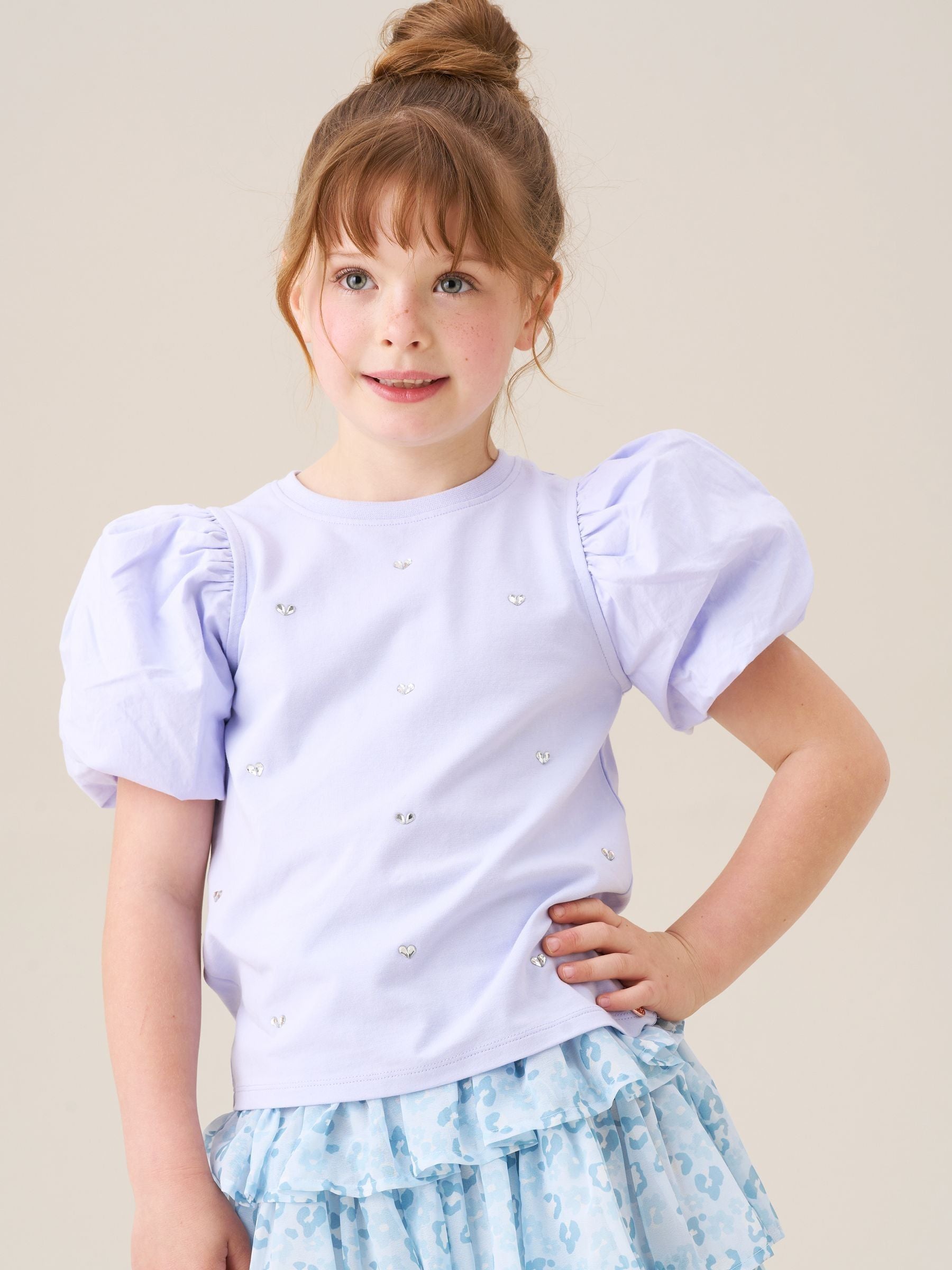 Dsiney Kidz - Angel & Rocket Purple Aofie Bow T-Shirt image 1