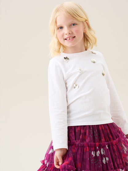 Dsiney Kidz - Angel & Rocket White Georgie Sequin Embellished Long Sleeve T-Shirt image 1