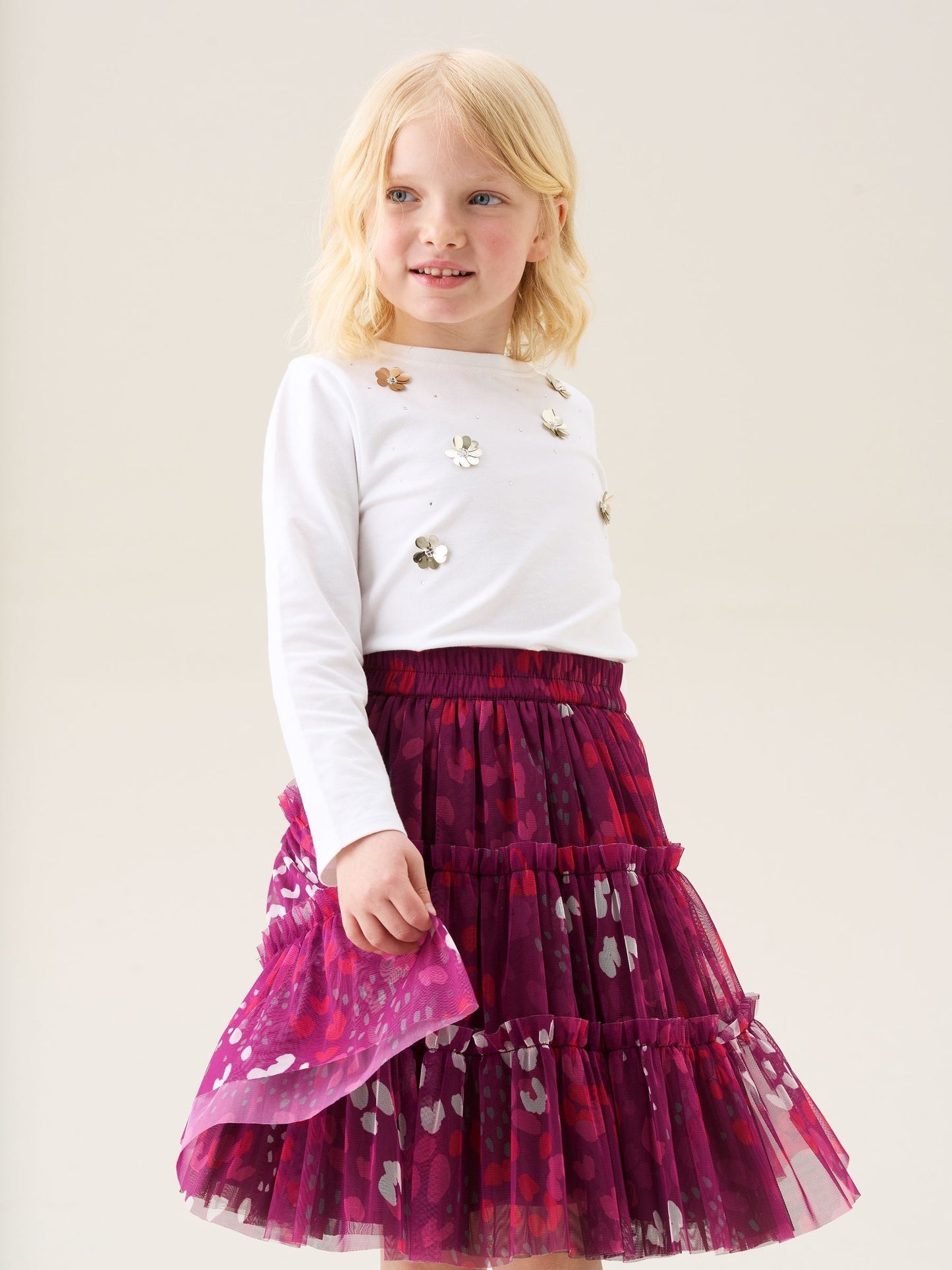 Dsiney Kidz - Angel & Rocket White Georgie Sequin Embellished Long Sleeve T-Shirt image 2