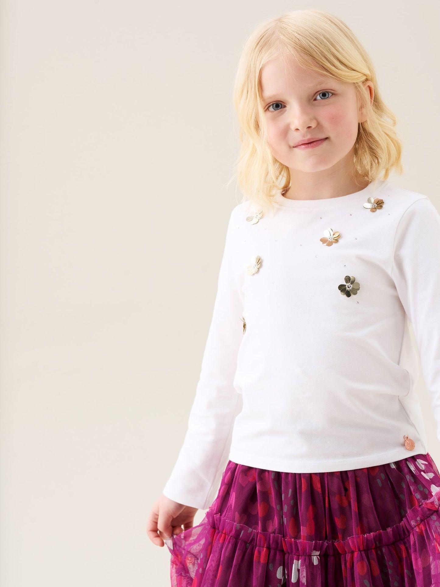 Dsiney Kidz - Angel & Rocket White Georgie Sequin Embellished Long Sleeve T-Shirt image 5