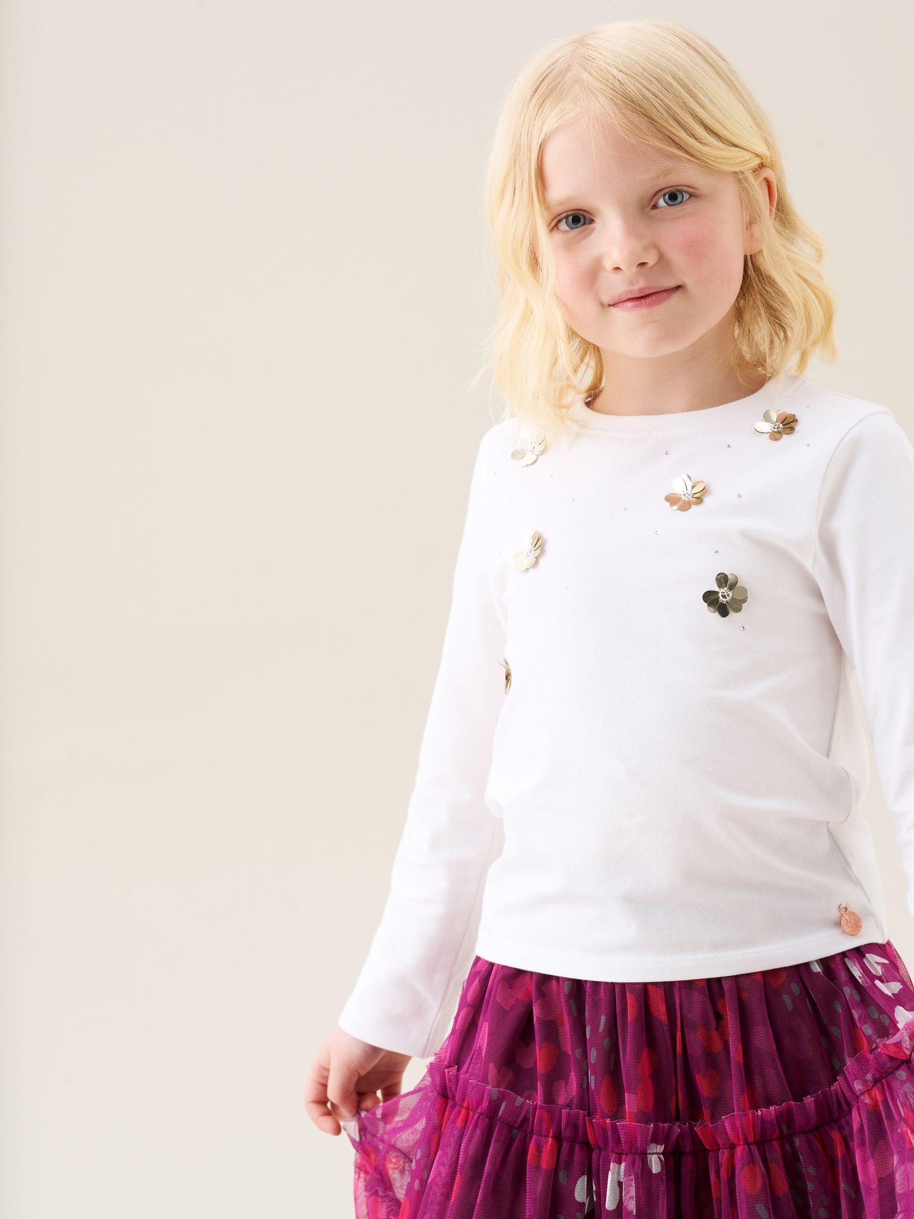 Dsiney Kidz - Angel & Rocket White Georgie Sequin Embellished Long Sleeve T-Shirt image 5