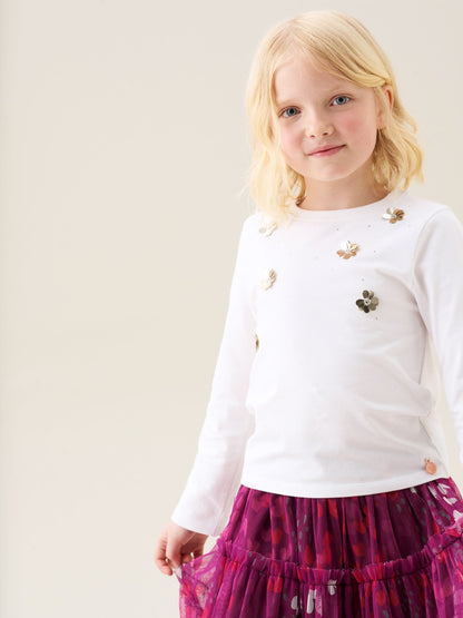 Dsiney Kidz - Angel & Rocket White Georgie Sequin Embellished Long Sleeve T-Shirt image 5