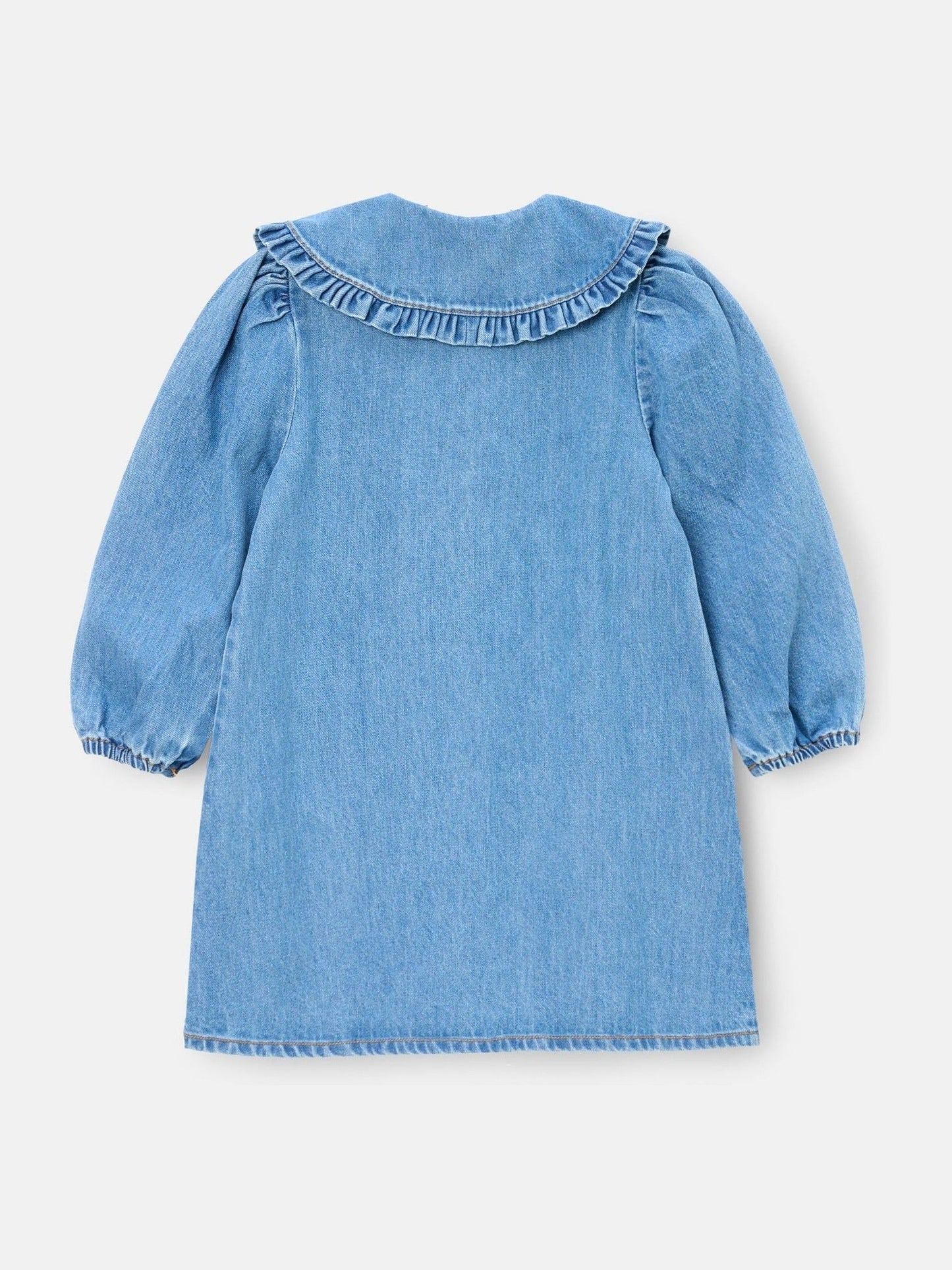 Angel & Rocket Blue Aria Denim Embroidered Collar Dress image 7