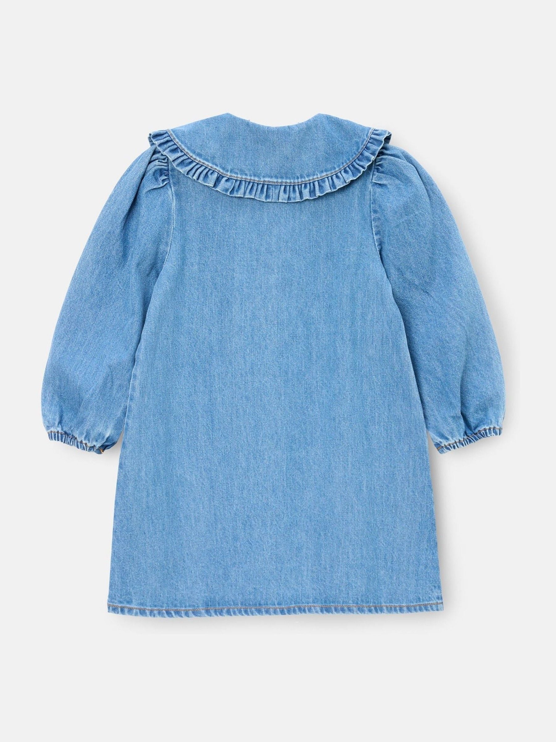Angel & Rocket Blue Aria Denim Embroidered Collar Dress image 7
