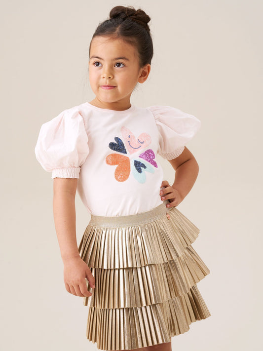 Dsiney Kidz - Angel & Rocket Fusia Pink Eve Ruffle Heart Puff Sleeve T-Shirt image 2