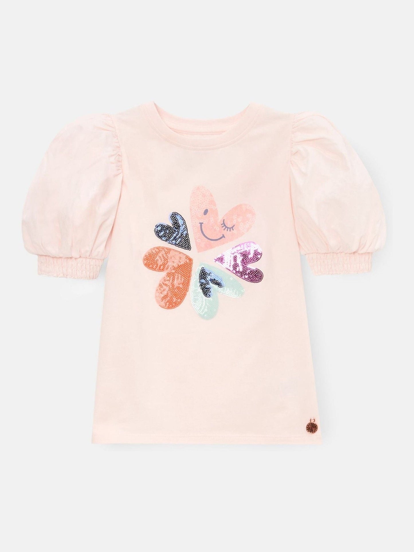 Dsiney Kidz - Angel & Rocket Fusia Pink Eve Ruffle Heart Puff Sleeve T-Shirt image 4
