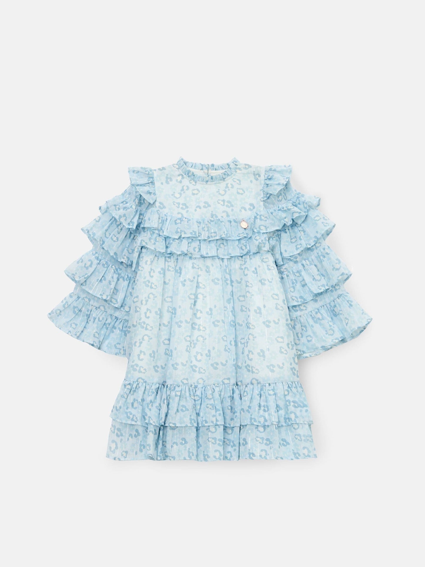 Angel & Rocket Blue Imogen Leopard Print Frill Dress image 7