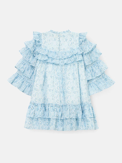 Angel & Rocket Blue Imogen Leopard Print Frill Dress image 8