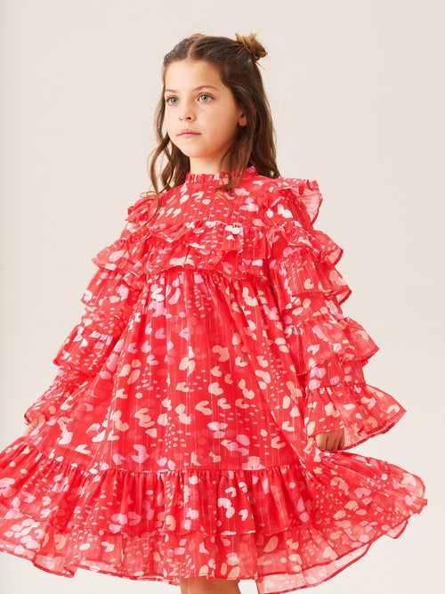 Dsiney Kidz - Angel & Rocket Red Imogen Leopard Print Frill Dress image 1