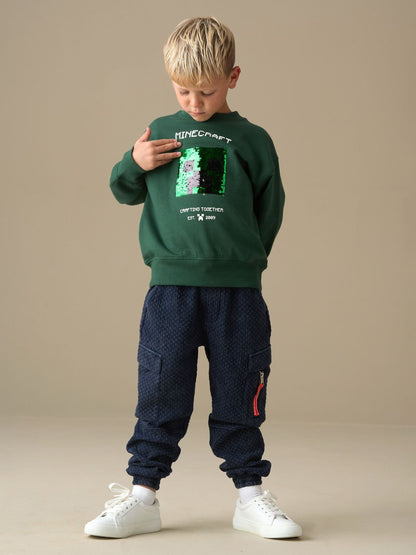Dsiney Kidz - Angel & Rocket Green Minecraft Sequin Sweatshirt image 2