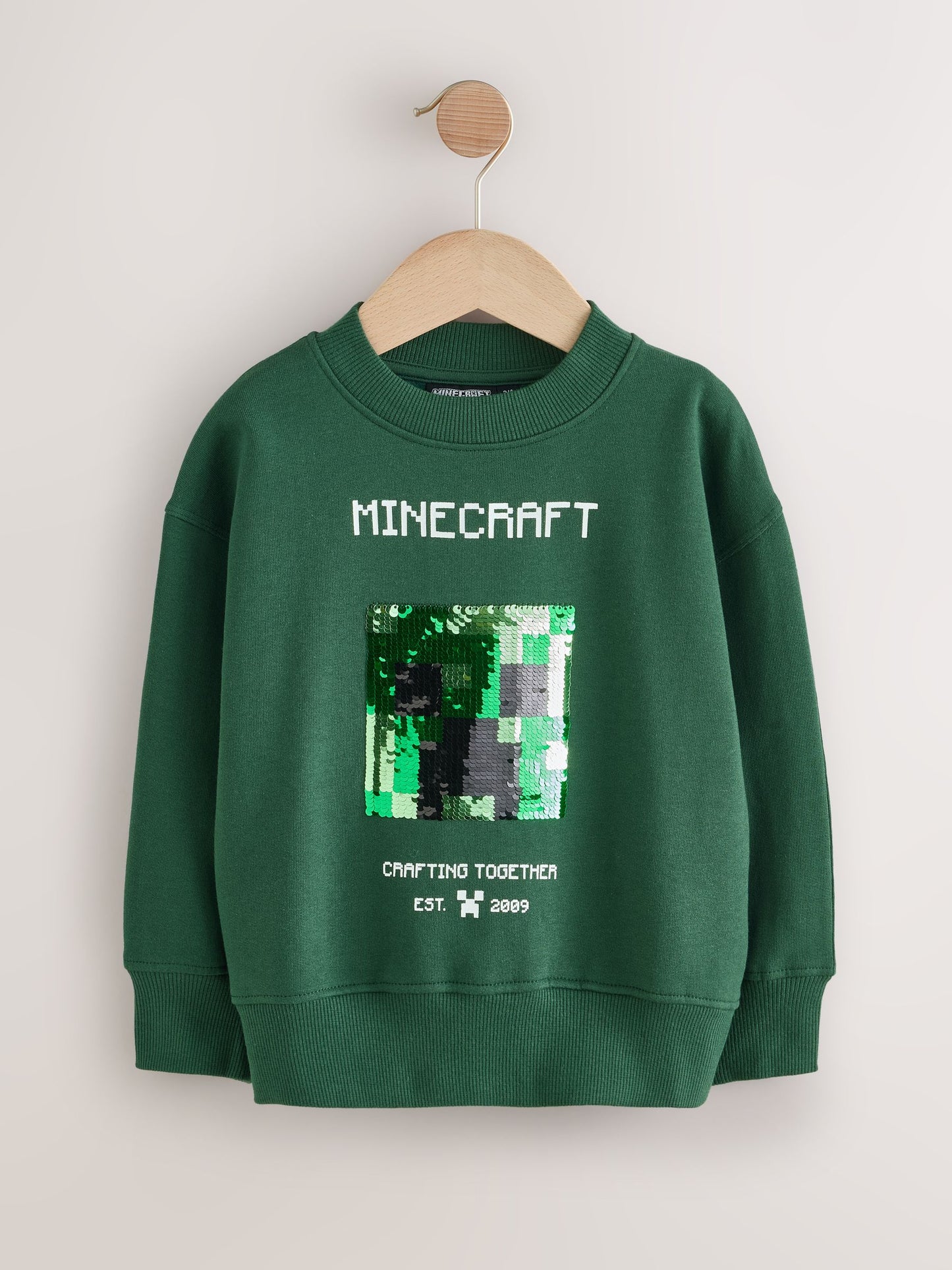 Dsiney Kidz - Angel & Rocket Green Minecraft Sequin Sweatshirt image 5