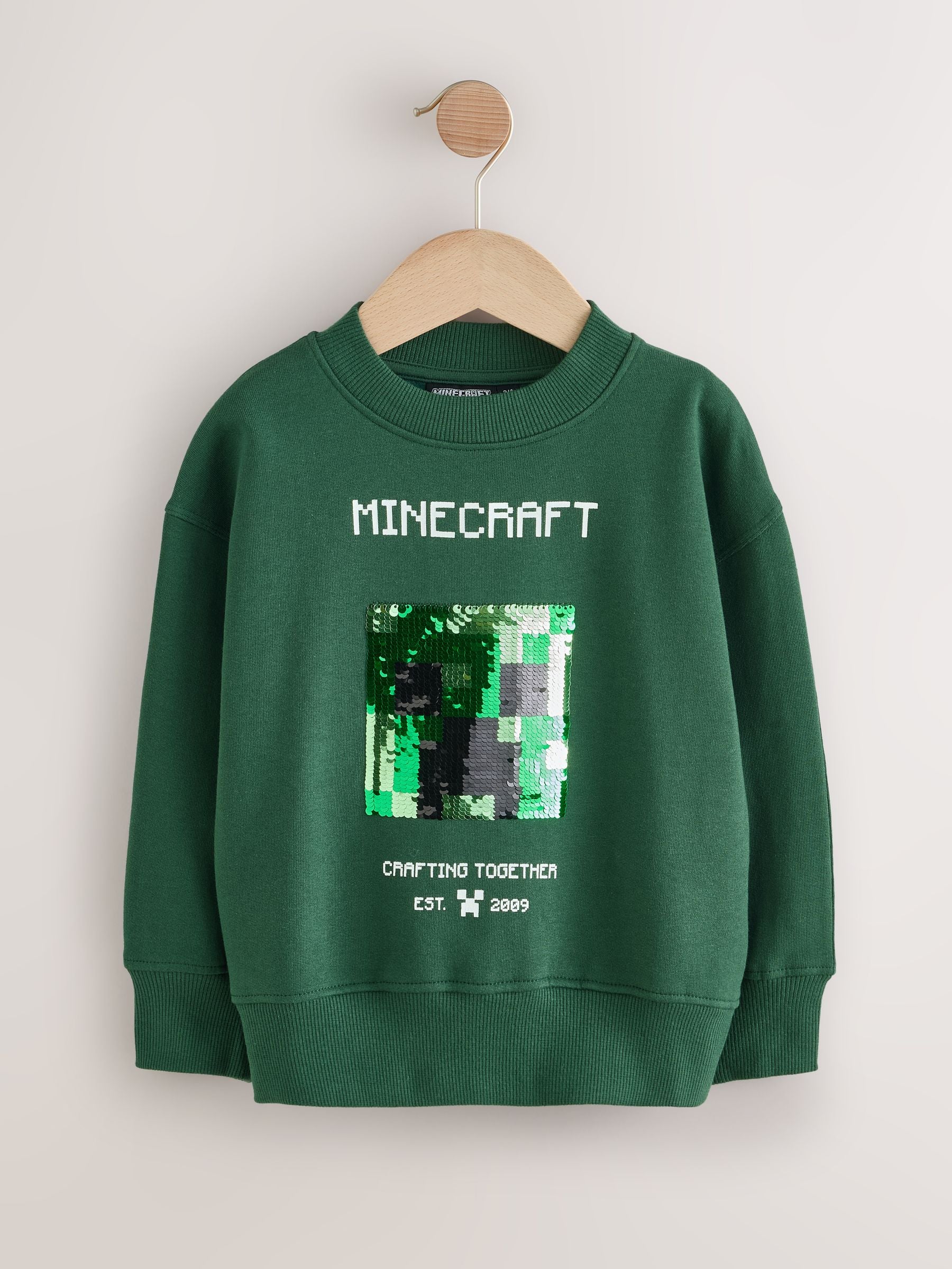 Dsiney Kidz - Angel & Rocket Green Minecraft Sequin Sweatshirt image 5