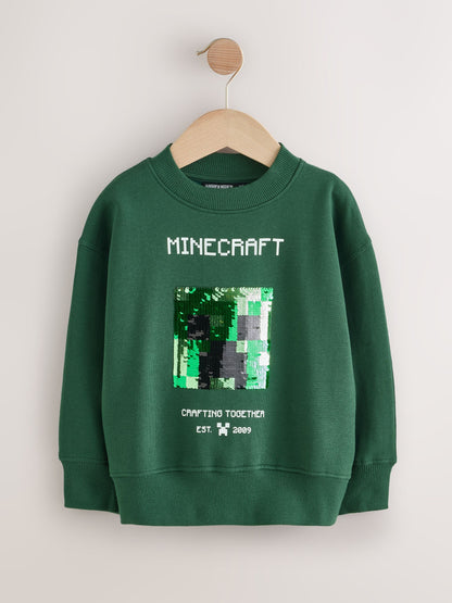 Dsiney Kidz - Angel & Rocket Green Minecraft Sequin Sweatshirt image 5
