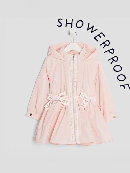River Island Pink Girls Peplum Rain Coat