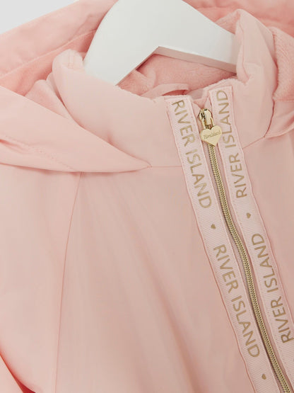 River Island Pink Girls Peplum Rain Coat