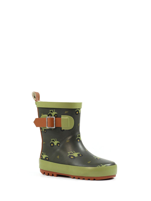 Lazy Dogz Green Tractor Design Wellingtons image 1