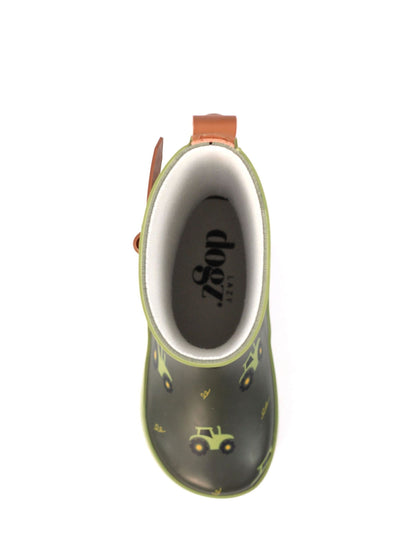 Lazy Dogz Green Tractor Design Wellingtons image 6