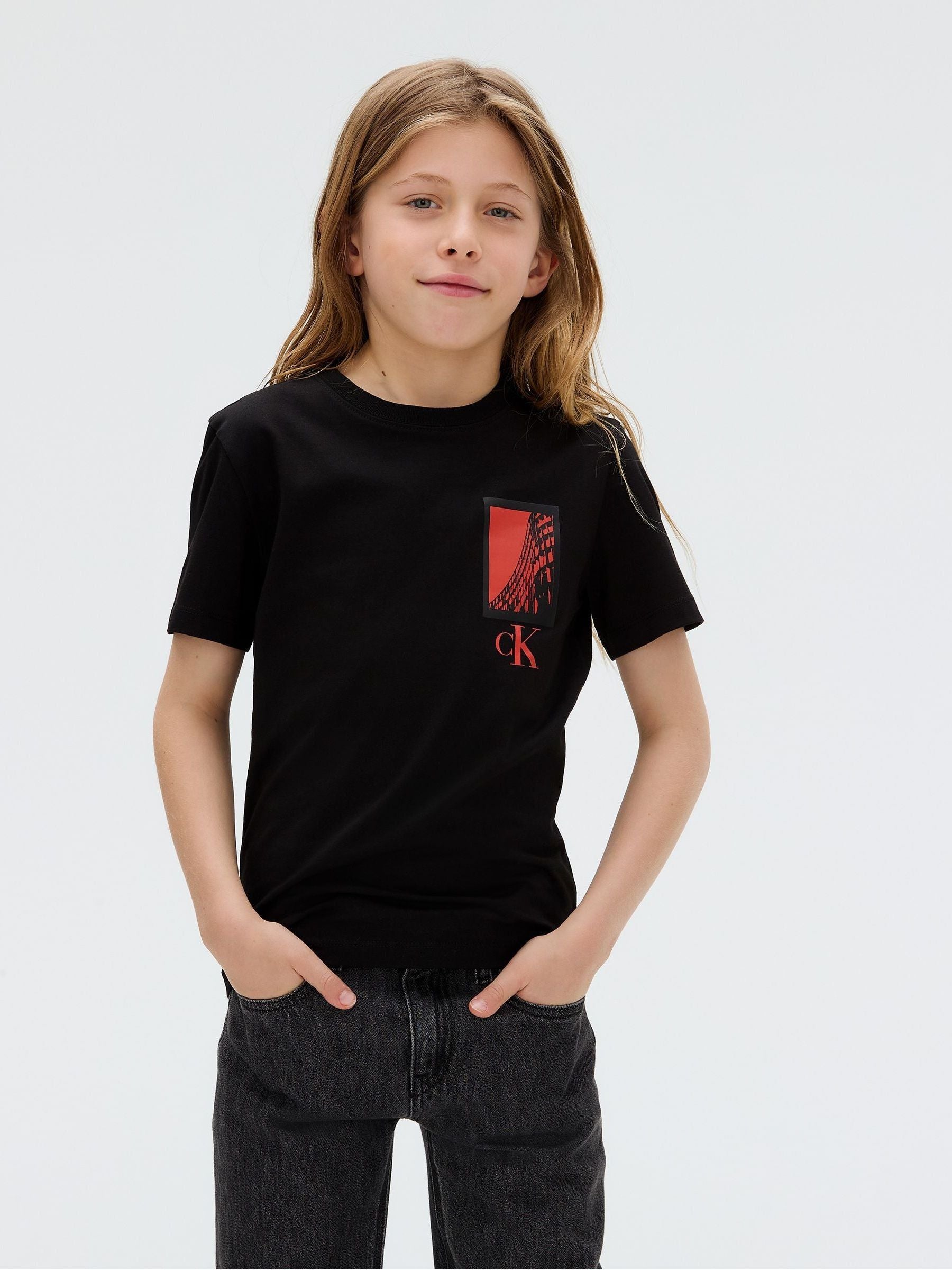 Dsiney Kidz - Calvin Klein Black Seasonal Logo Short Sleeve T-Shirt image 1
