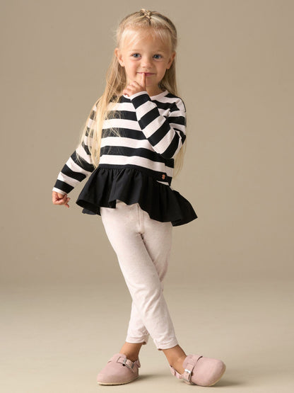 Angel & Rocket Black Marley Stripe Jersey Top And Spot Leggings image 1