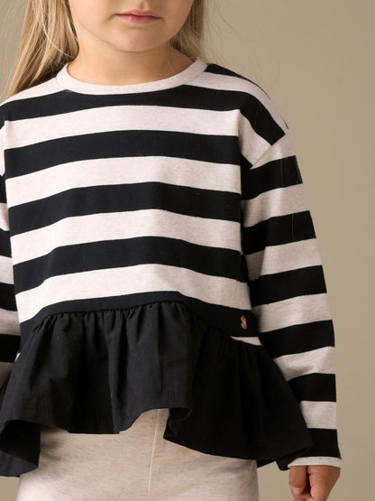 Angel & Rocket Black Marley Stripe Jersey Top And Spot Leggings image 3