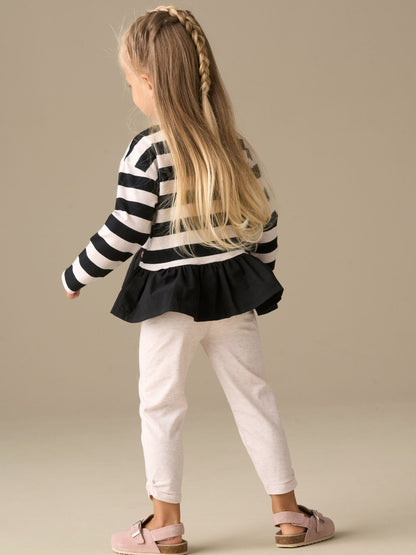 Angel & Rocket Black Marley Stripe Jersey Top And Spot Leggings image 5
