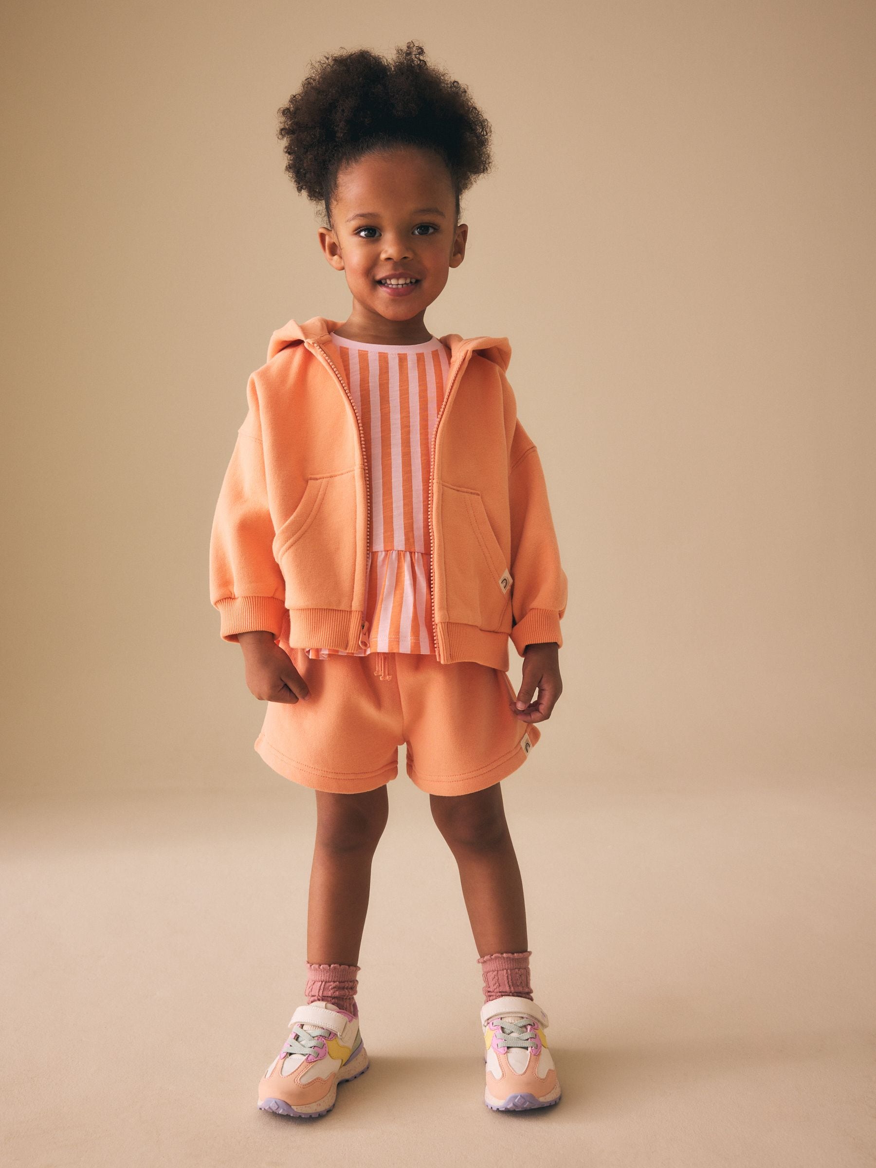Orange Plain Sweat Shorts (3mths-7yrs) image 2