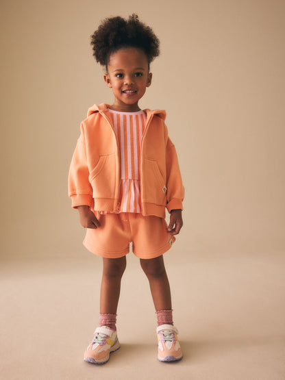 Orange Plain Sweat Shorts (3mths-7yrs) image 2