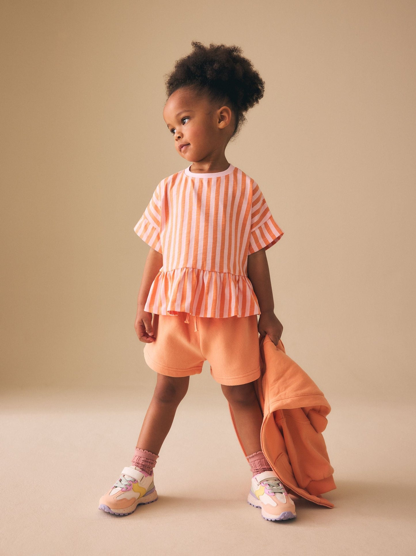 Orange Plain Sweat Shorts (3mths-7yrs) image 3