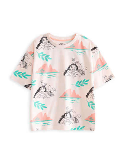 Vanilla Underground Pink Girls 100% Cotton Disney Moana Multicoloured Short Sleeve Short Leg Pyjamas Set Multi Pack of 2 - image 3