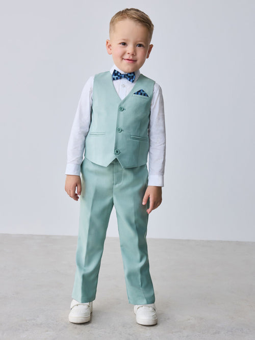 Dsiney Kidz - Baker by Ted Baker Green Waistcoat Shirt And Trousers Set image 1