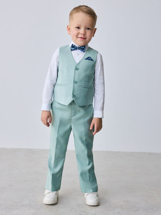 Dsiney Kidz - Baker by Ted Baker Green Waistcoat Shirt And Trousers Set image 1