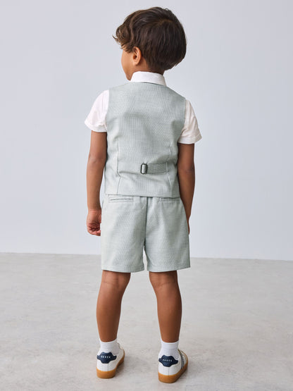 Baker by Ted Baker Grey Baker by Ted Baker Shirt Waistcoat and Shorts Set - image 4