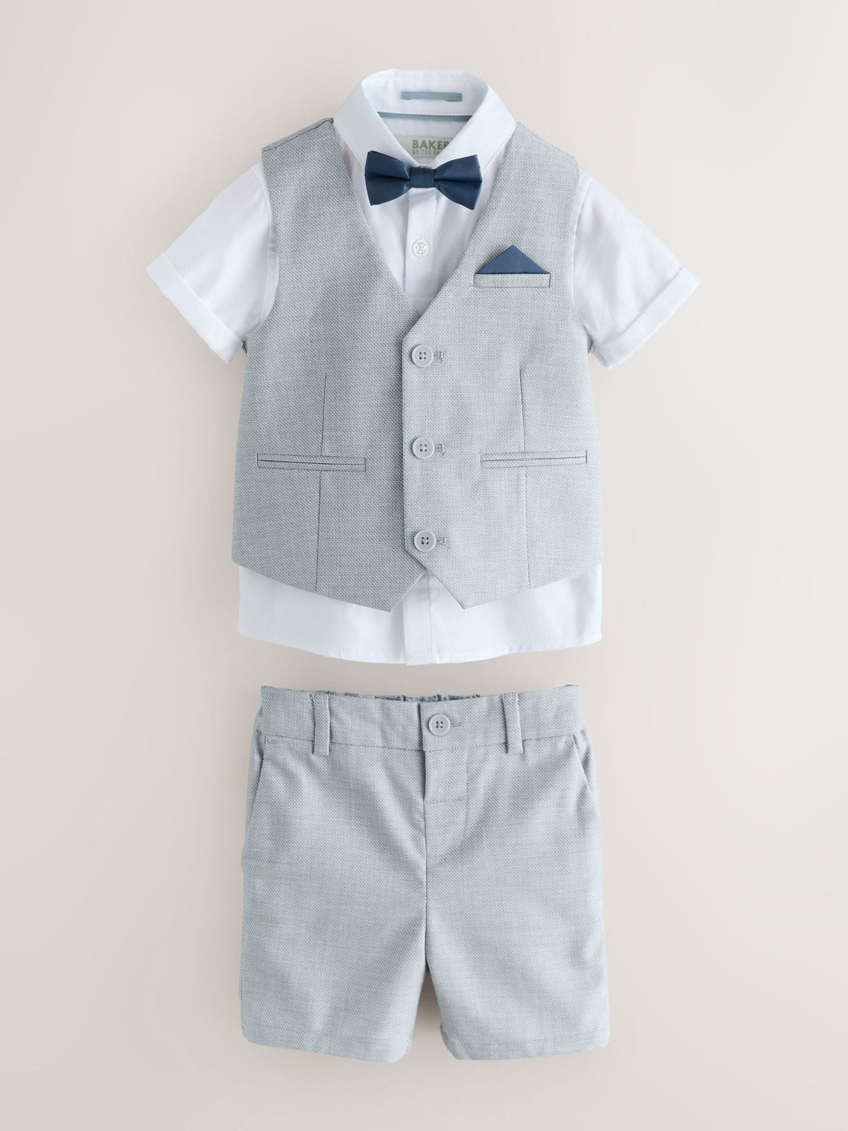 Baker by Ted Baker Grey Baker by Ted Baker Shirt Waistcoat and Shorts Set - image 7