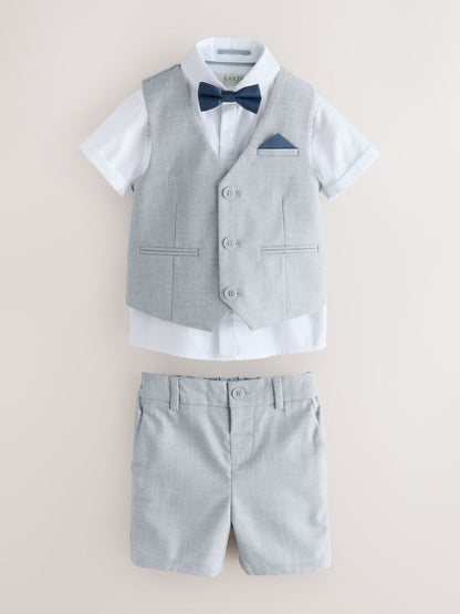 Baker by Ted Baker Grey Baker by Ted Baker Shirt Waistcoat and Shorts Set - image 7