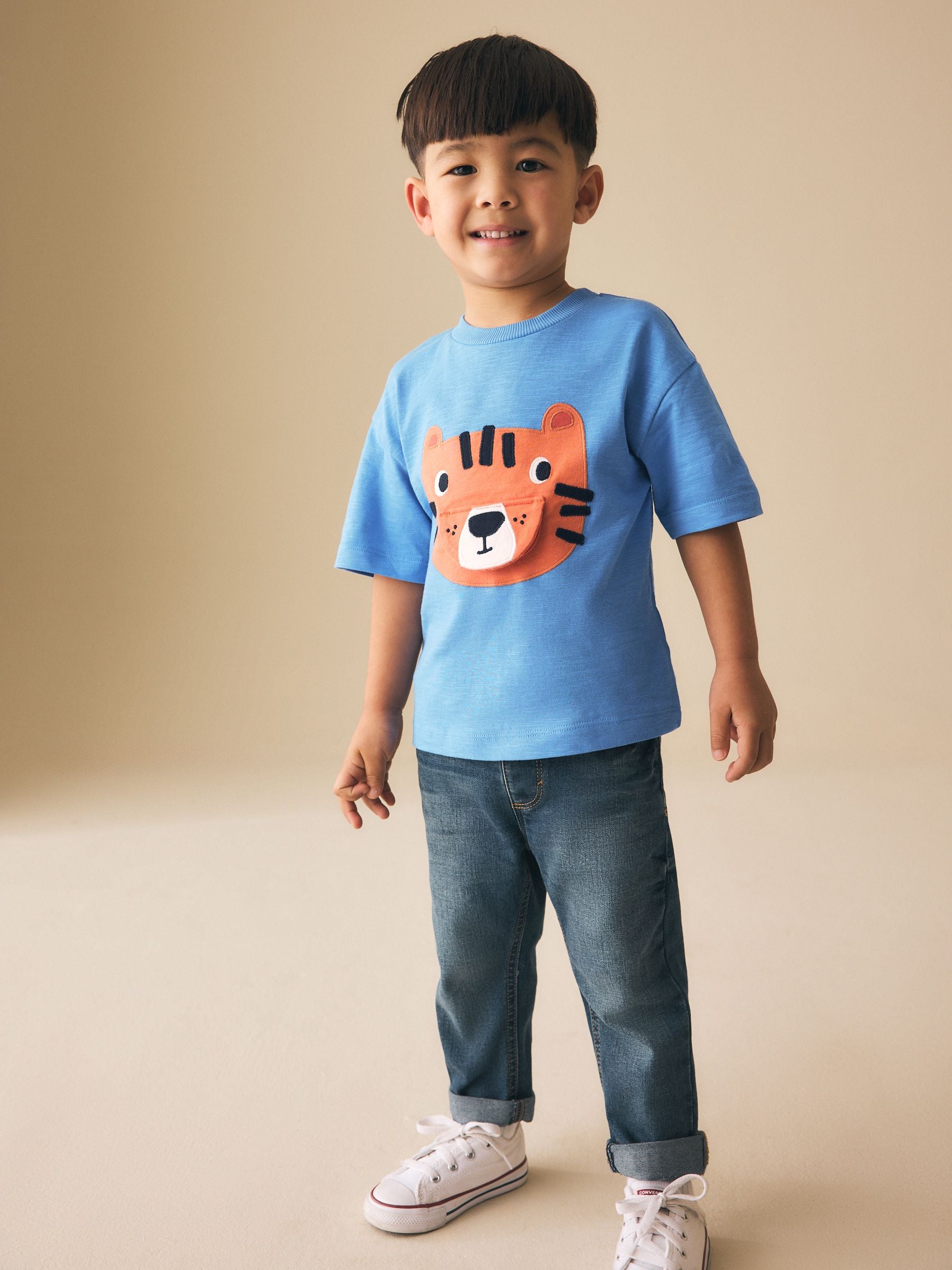 Blue Tiger Short Sleeve Interactive T-Shirt (3mths-7yrs) image 3