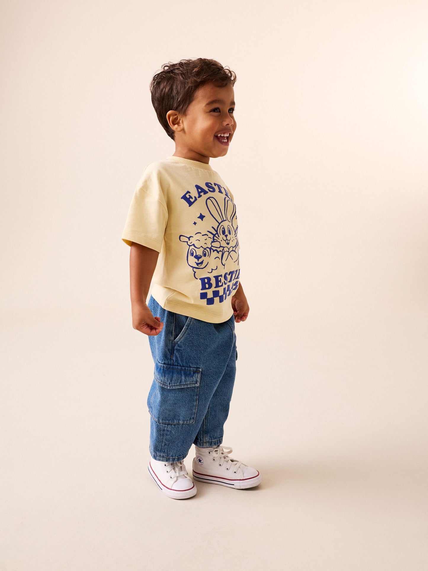 Yellow Bunny Short Sleeve Easter Graphic T-Shirt (3mths-7yrs) image 5