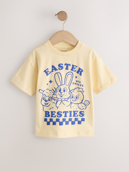 Yellow Bunny Short Sleeve Easter Graphic T-Shirt (3mths-7yrs) image 6