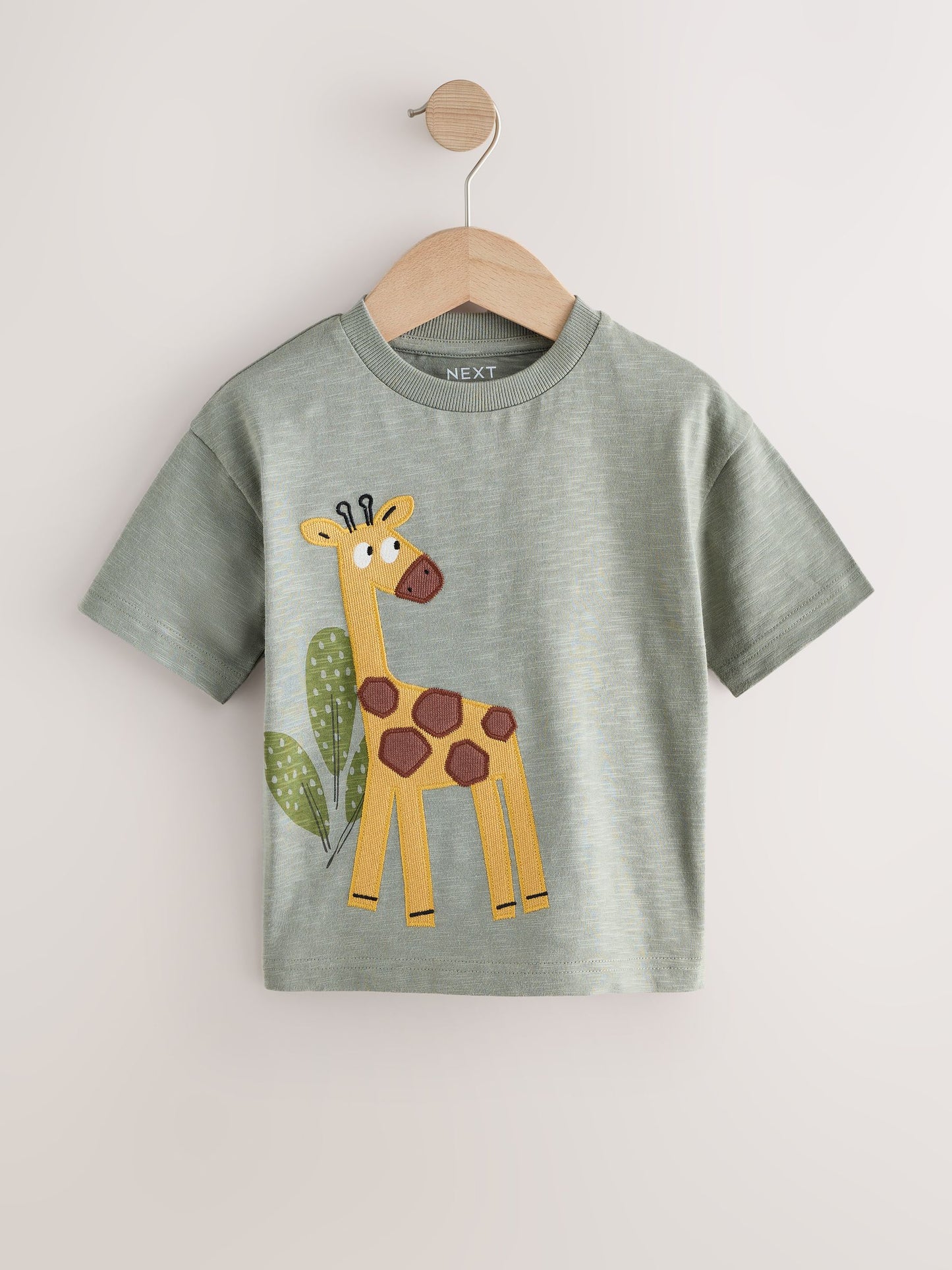 Green Giraffe Short Sleeve Appliqué T-Shirt (3mths-7yrs) image 4