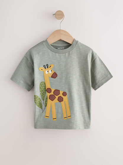 Green Giraffe Short Sleeve Appliqué T-Shirt (3mths-7yrs) image 4
