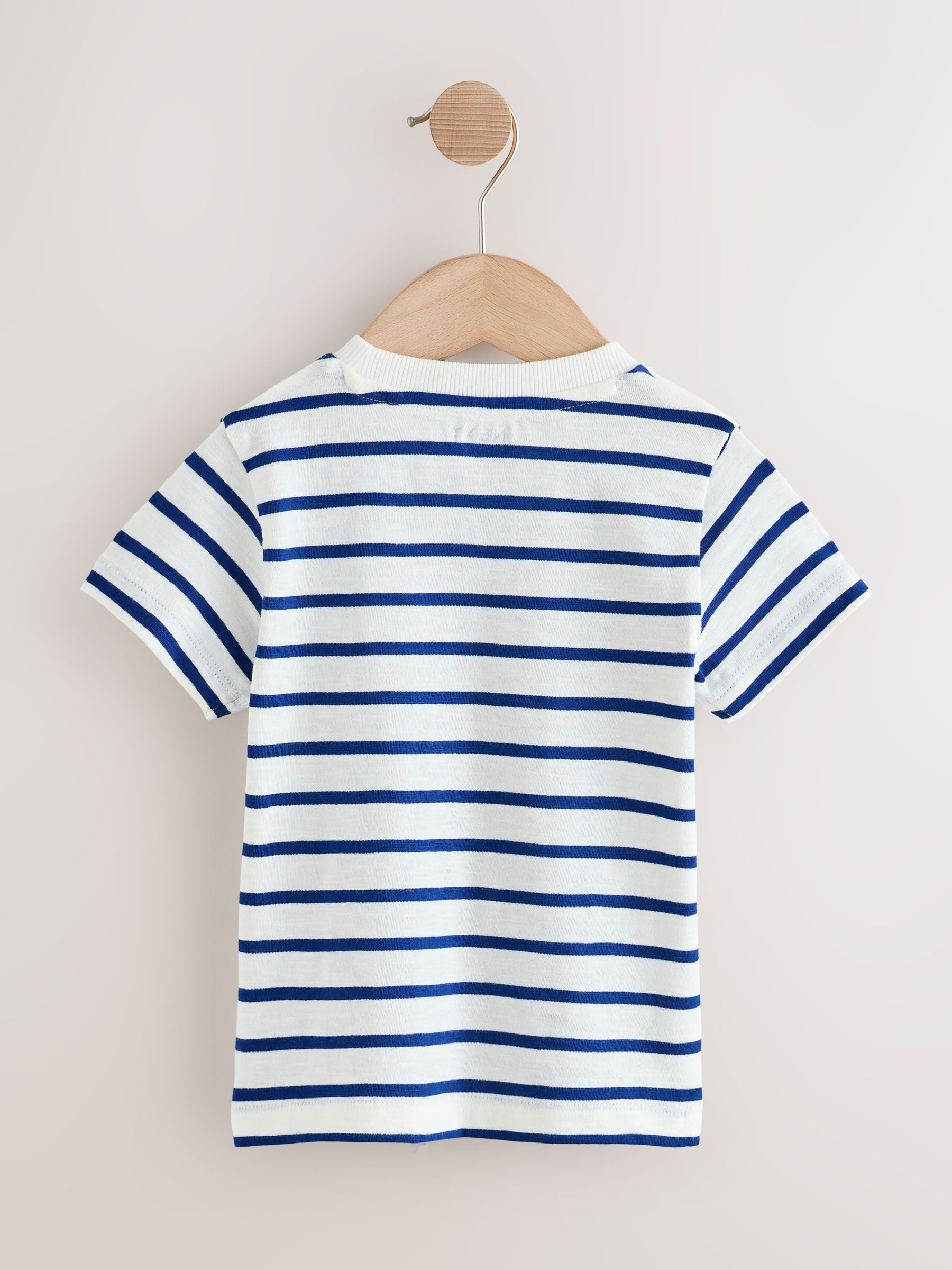 White/Blue Stripe Seagull Short Sleeve 3D Padded T-Shirt (3mths-7yrs) image 5