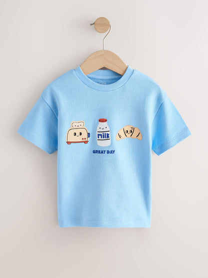 Light Blue Breakfast Trio Short Sleeve Appliqué T-Shirt (3mths-7yrs) image 5