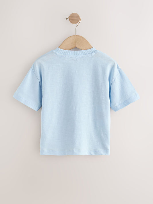 Blue Seaside Short Sleeve Appliqué T-Shirt (3mths-7yrs) image 2