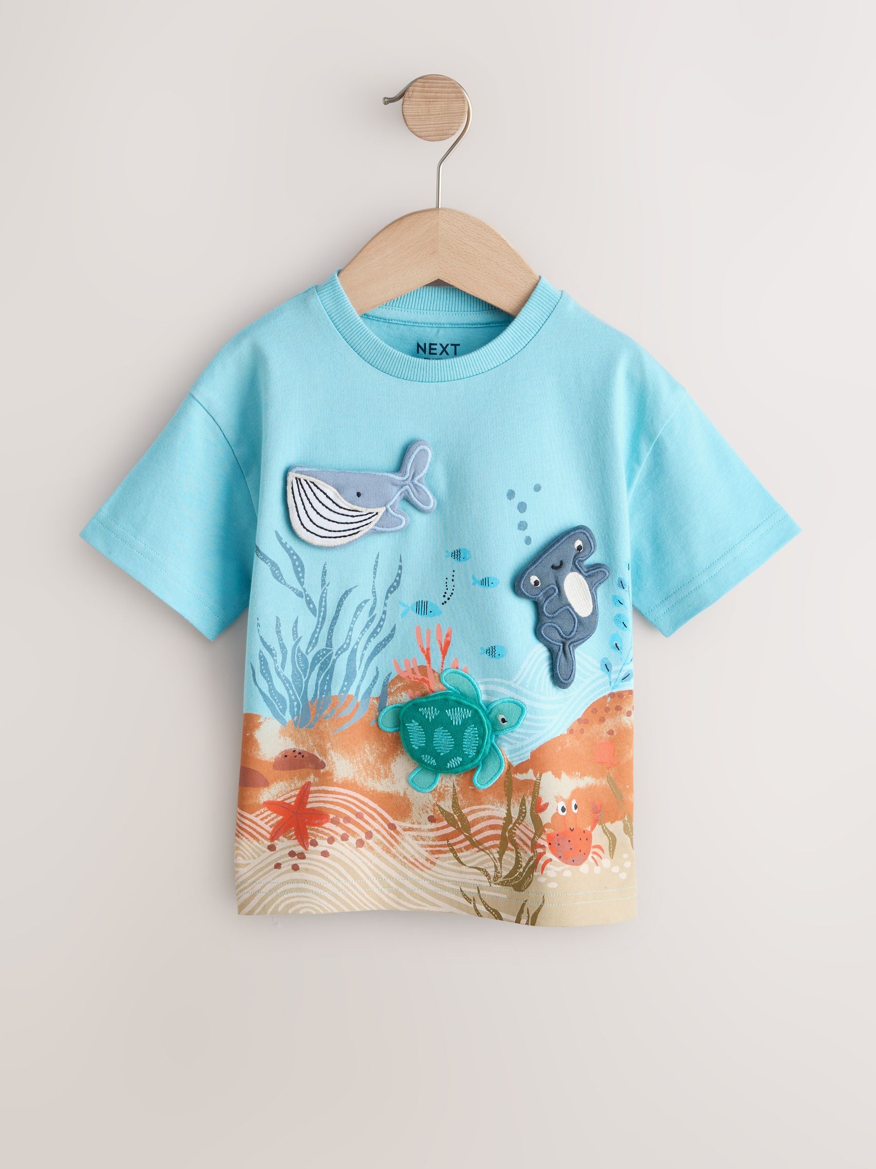 Blue Sea Animal Short Sleeve 3D Padded T-Shirt (3mths-7yrs) image 5