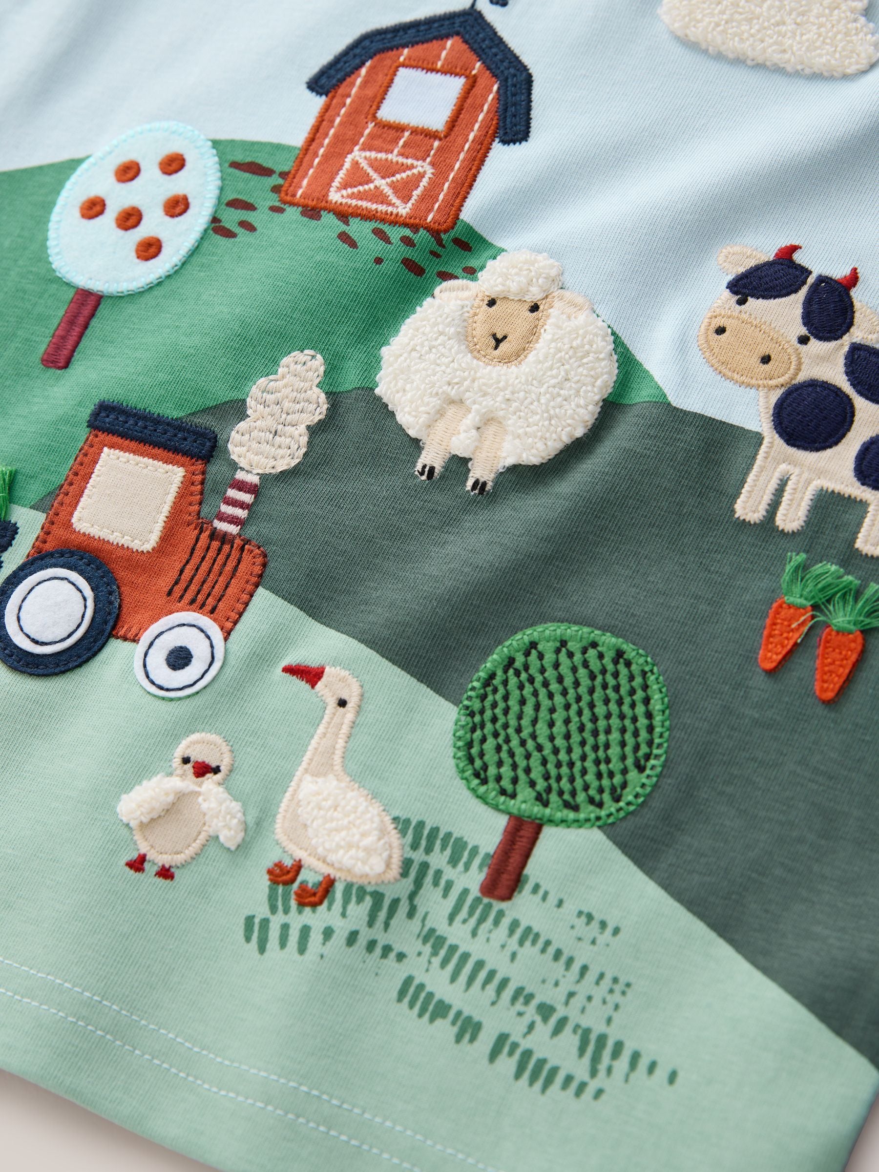 Green/Blue Farm Short Sleeve Appliqué T-Shirt (3mths-7yrs) image 7